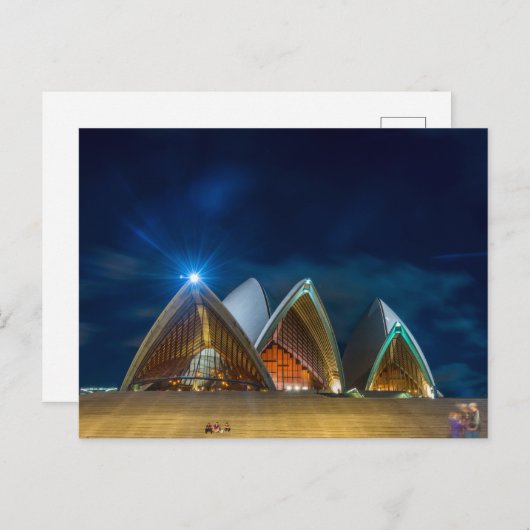 Sydney Opera in der Nacht Postkarte (Vorne/Hinten)