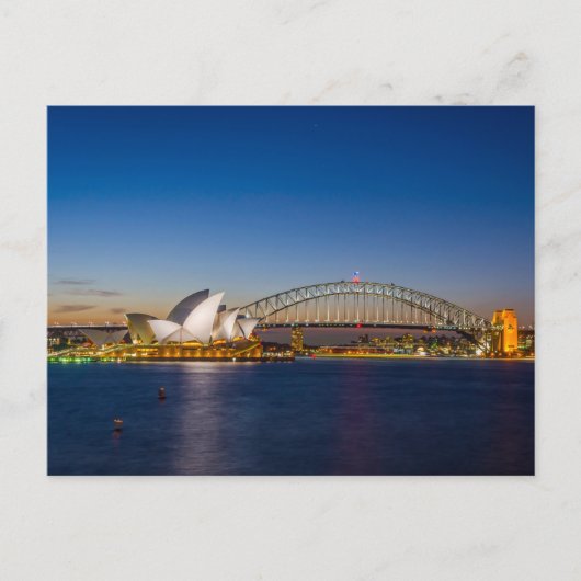 Sydney Opera in der Nacht Postkarte (Vorderseite)