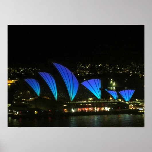 Sydney Opera lebhaft blau Poster (Vorne)