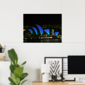 Sydney Opera lebhaft blau Poster (Heimbüro)