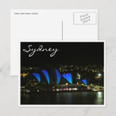 Sydney Opera lebhaft blau Postkarte (Vorne/Hinten)