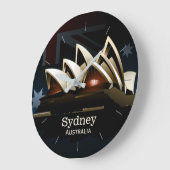 Sydney-Opernhaus nachts Große Wanduhr (Winkel)