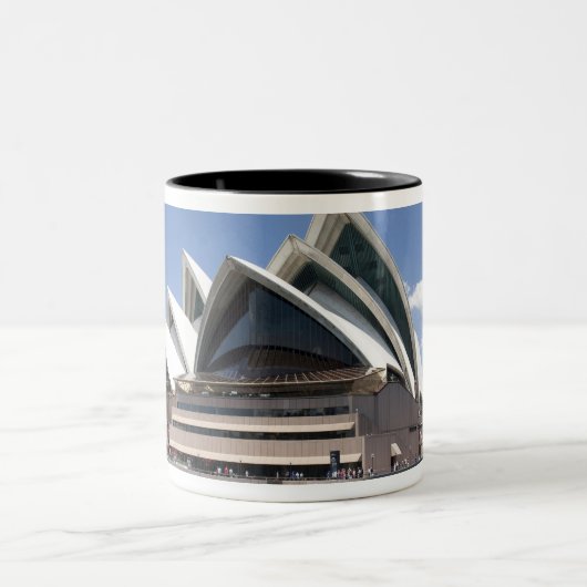 Sydney-Opernhausäußeres, Sydney, neuer Süden Zweifarbige Tasse (Mittel)