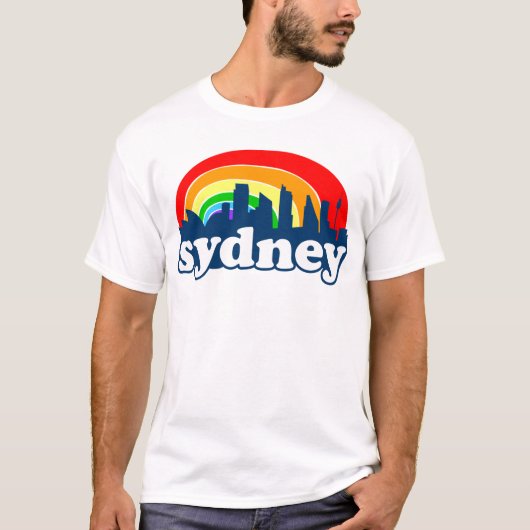 Sydney-Regenbogen-Skyline T-Shirt (Vorderseite)