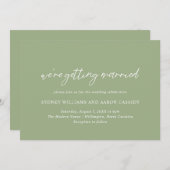 Sydney Sage Green Modern Wedding Einladung (Vorne/Hinten)