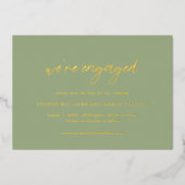 Sydney Sage Green Modern Wedding rettet das Datum Folieneinladung (Vorderseite)