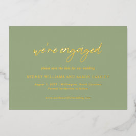 Sydney Sage Green Modern Wedding rettet das Datum Folieneinladung