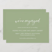 Sydney Sage Green Modern Wedding Save The Date (Vorne/Hinten)