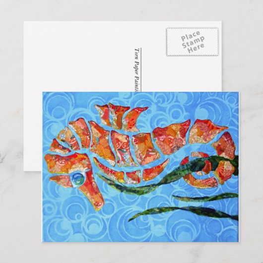 Sydney - Seepferd Collage Postkarte (Vorne/Hinten)