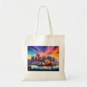Sydney Skyline Abstrakt Art Tragetasche (Vorne)