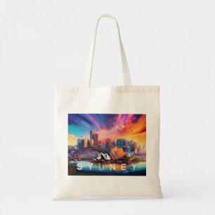 Sydney Skyline Abstrakt Art Tragetasche