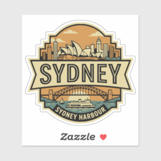 Sydney Skyline Australia Opera House Travel Badge  Aufkleber