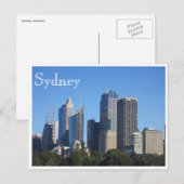 Sydney Skyline blau Postkarte (Vorne/Hinten)