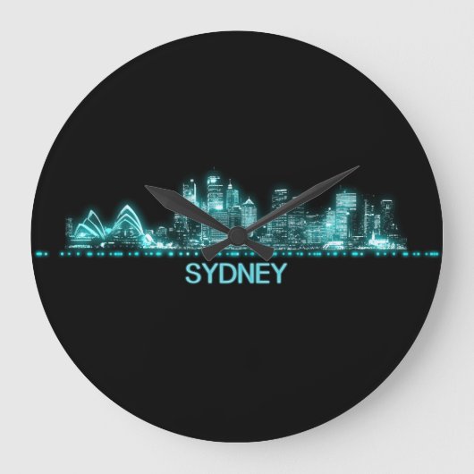 Sydney Skyline Große Wanduhr (Vorderseite)