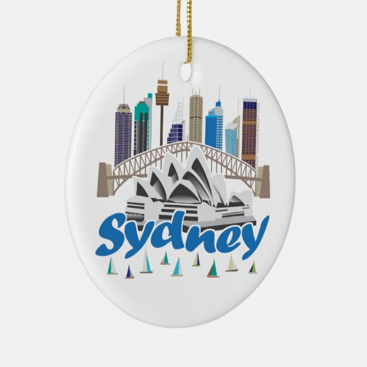 Sydney-Skyline Keramik Ornament (Rechts)