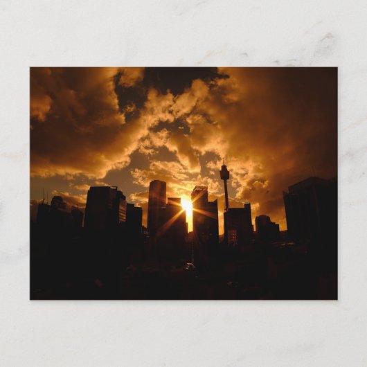 Sydney Skyline nachts Postkarte (Vorderseite)