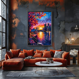 Sydney Skyline Poster – Lebendige australische Wan