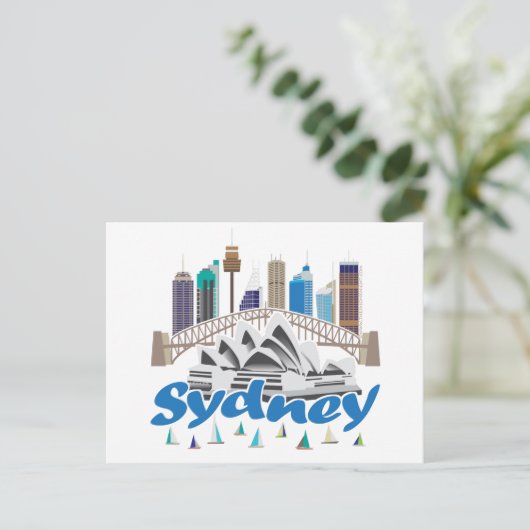 Sydney Skyline Postkarte (Stehend Vorderseite)