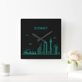 Sydney skyline quadratische wanduhr (Zuhause)