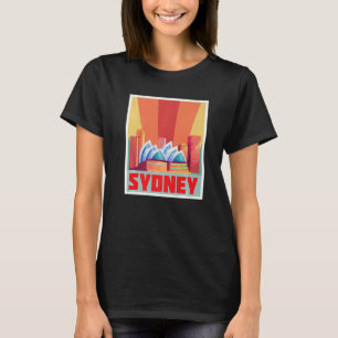 Sydney Skyline Retro Oper New South Wales A T-Shirt