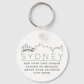 Sydney | Stylisierte Skyline Custom Slogan Schlüsselanhänger (Vorderseite)