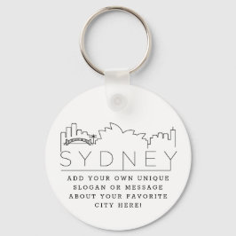 Sydney | Stylisierte Skyline Custom Slogan Schlüsselanhänger
