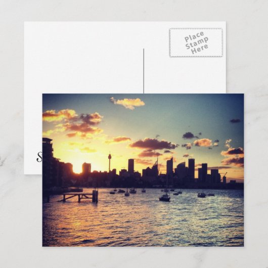 Sydney Sunset Postcard Postkarte (Vorne/Hinten)
