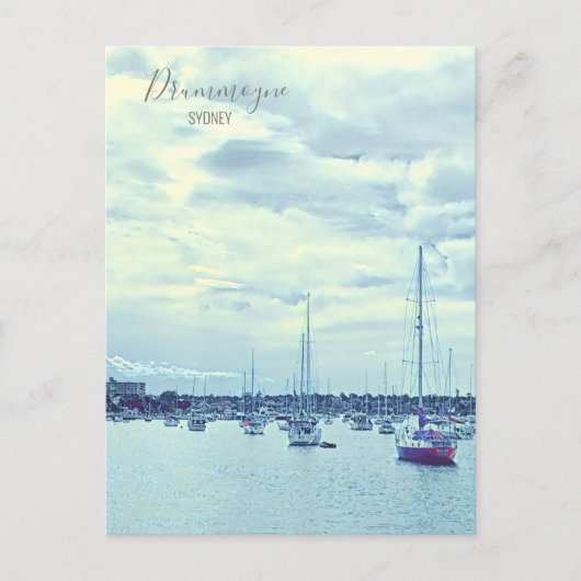 Sydney Szene Yachten im Hafen Drummoyne Postkarte (Vorderseite)