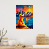 Sydney Teddy Golden Harbor Skyline Print Poster (Küche)