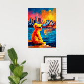 Sydney Teddy Golden Harbor Skyline Print Poster (Heimbüro)