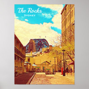 Sydney The Rocks mit Hafenbrücke Poster