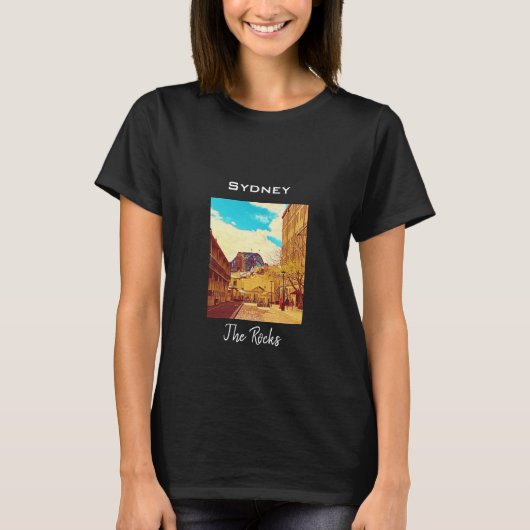 Sydney The Rocks with Harbour Bridge travel T-Shirt (Vorderseite)