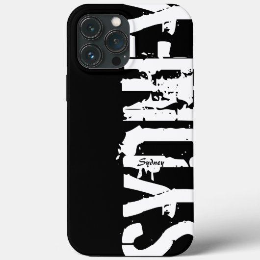Sydney - Urban Style - Black and White iPhone Case (Rückseite)