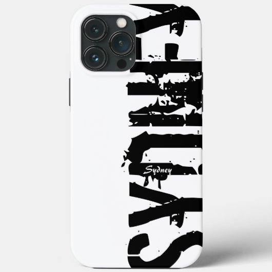 Sydney - Urban Style - Black and White iPhone Case (Rückseite)