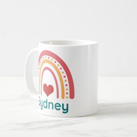 Sydney Vintag Boho Rainbow Kaffeetasse (Vorderseite Links)