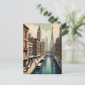 Sydney Vintage-Plakat Postkarte (Stehend Vorderseite)