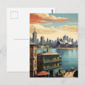 Sydney Vintage-Plakat Postkarte (Vorne/Hinten)