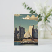 Sydney Vintage-Plakat Postkarte (Stehend Vorderseite)