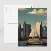 Sydney Vintage-Plakat Postkarte (Vorne/Hinten)