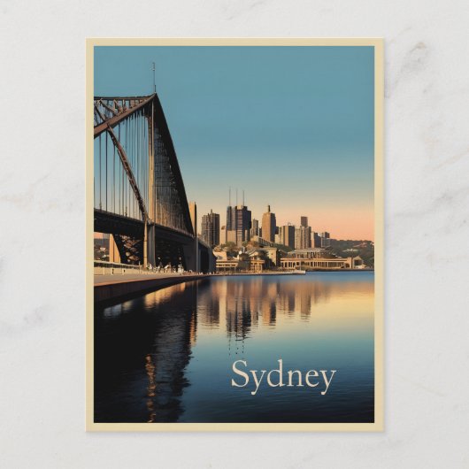 Sydney Vintage-Plakat Postkarte (Vorderseite)