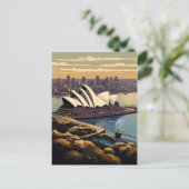 Sydney Vintage-Plakat Postkarte (Stehend Vorderseite)