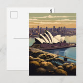 Sydney Vintage-Plakat Postkarte (Vorne/Hinten)