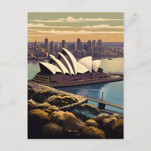 Sydney Vintage-Plakat Postkarte (Vorderseite)