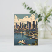 Sydney Vintage-Plakat Postkarte (Stehend Vorderseite)
