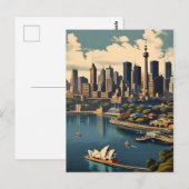 Sydney Vintage-Plakat Postkarte (Vorne/Hinten)