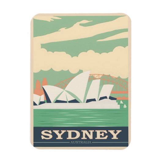 Sydney Vintage Poster Magnet (Vertikal)