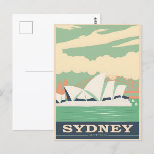 Sydney Vintage Poster Postkarte