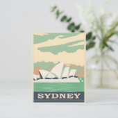 Sydney Vintage Poster Postkarte (Stehend Vorderseite)