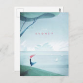 Sydney Vintage Travel Poster - Art Postkarte (Vorne/Hinten)