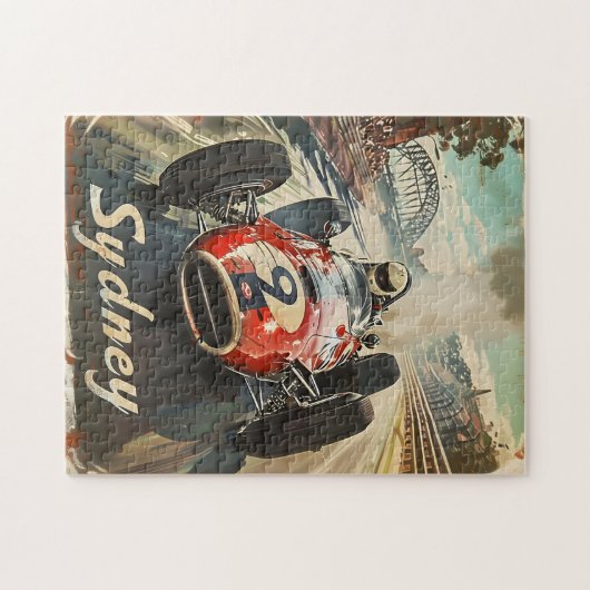 Sydney Vintager Rennwagen Puzzle (Horizontal)
